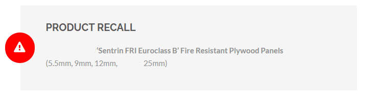 Sentrin FRI Product Recall